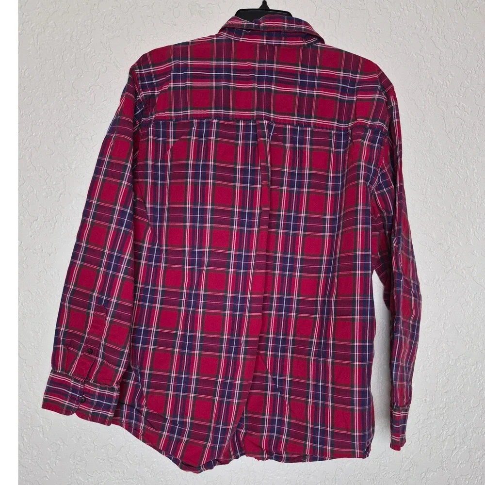 Gymboree Boys Red Plaid Button Down Shirt Long Sleeve Cotton XL Kids